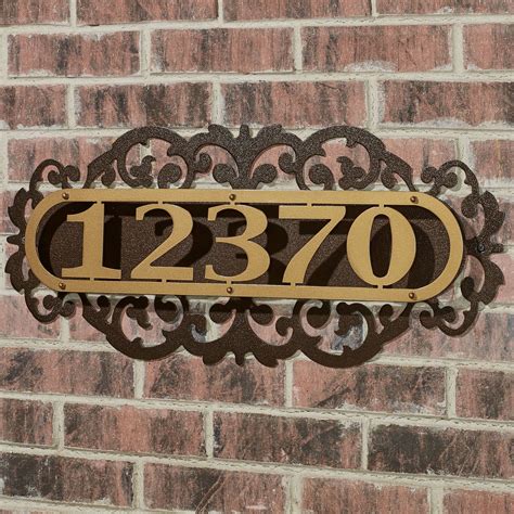 metal house number plaque|decorative house numbers plaque.